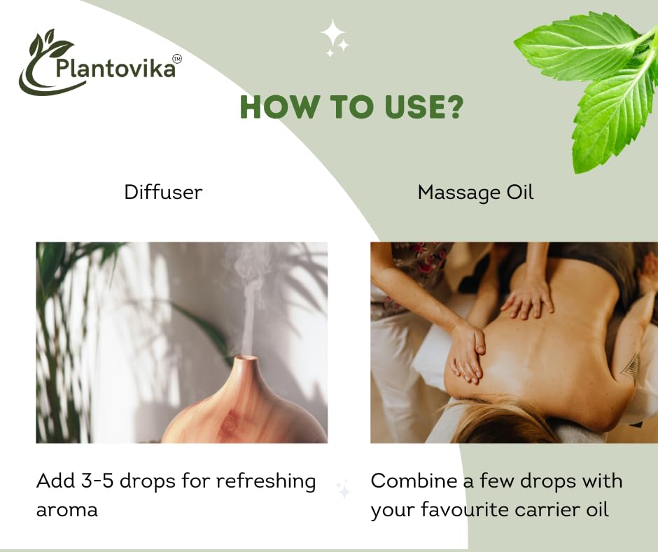 Plantovika Essential Oil | 100% Pure and Natural | Premium Grade Essential Oil for Aromatic Use, Skin, Diffuser, Massage, Candle and Soap Making, DIY Fragrance
