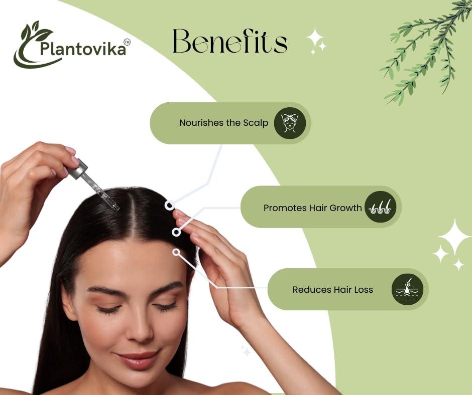 Plantovika Rosemary & Batana Hair Growth Oil 4oz – Scalp & Hair Strengthening Treatment – Supports Growth, Reduces Thinning, Hydrates Dry Scalp, and Repairs Split Ends – Natural Nourishing Formula