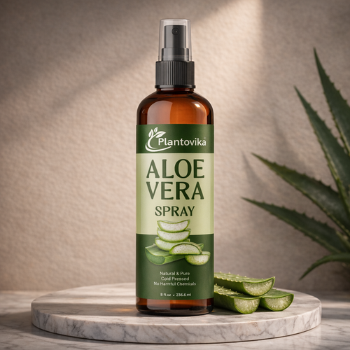 Plantovika Aloe Vera Facial & Body Mist, 8 Fl Oz, Hydrating Face Neck Skin Spray, Soothing Gel