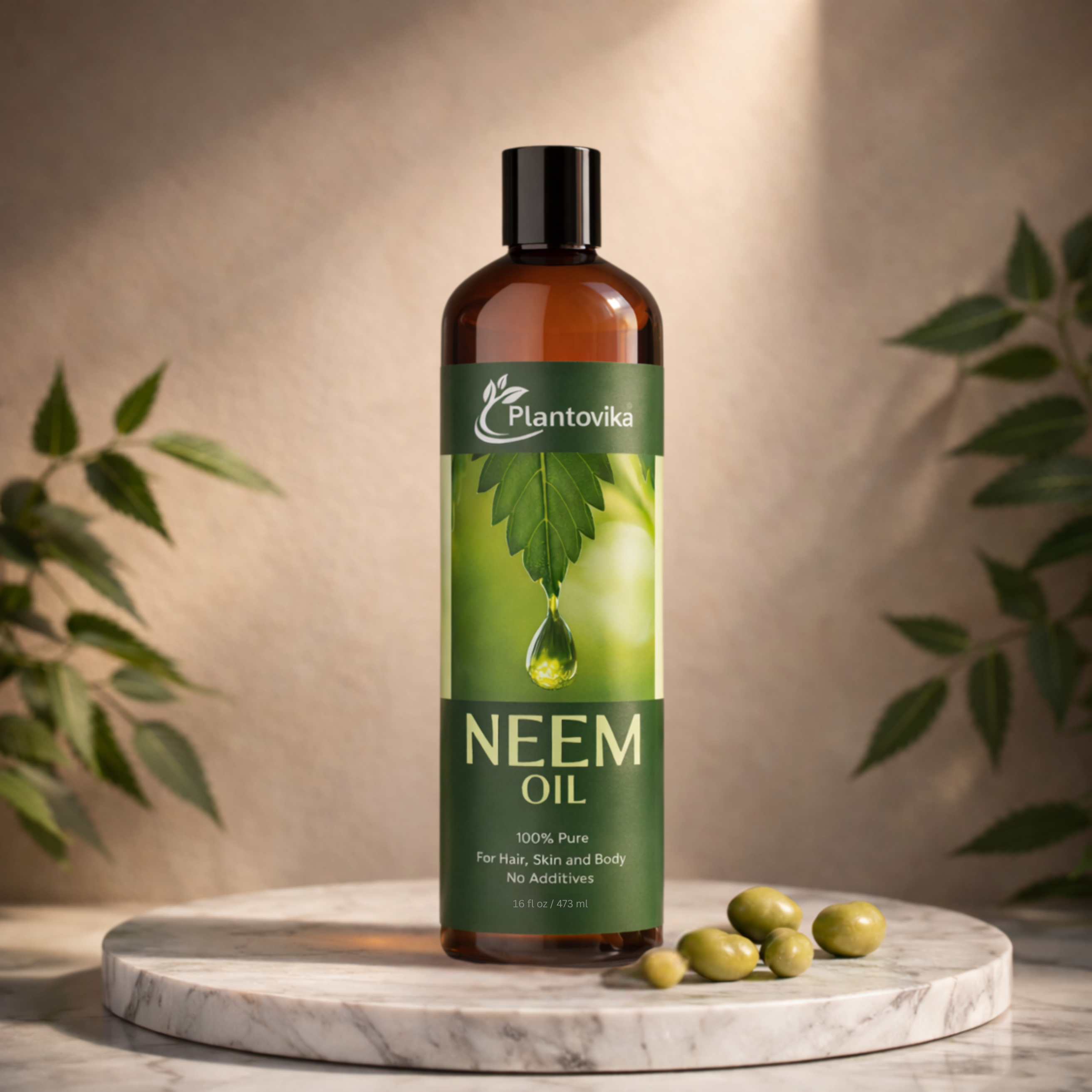 Plantovika Neem Oil - 100% Cold Pressed, All Natural Concentrate, Unrefined, Multipurpose, Seed Extract